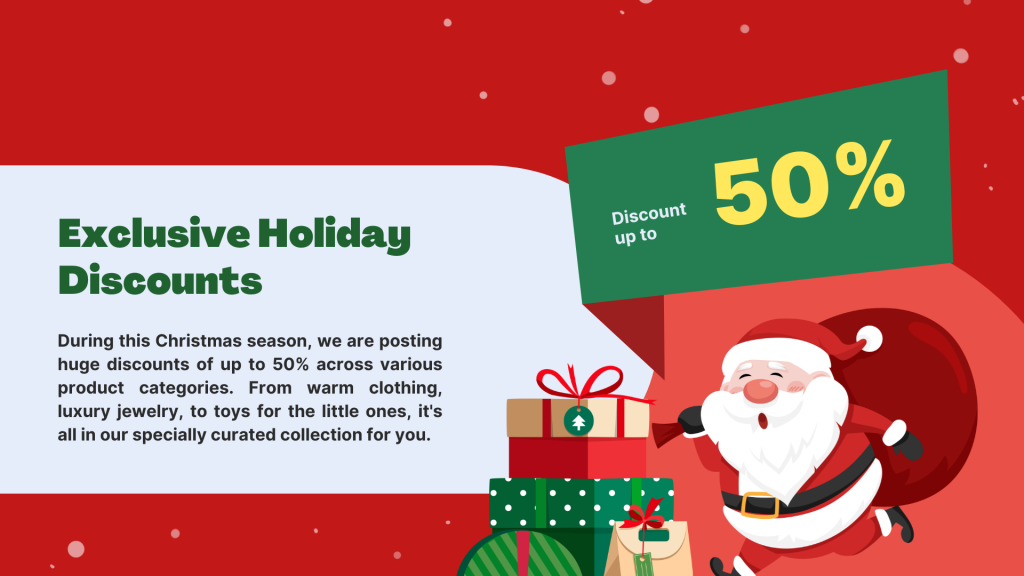 Year-end sale and holiday discounts